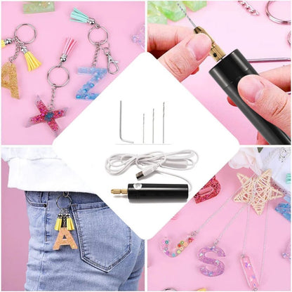 Handheld Mini Electric Drill USB DIY Engraving Pen Tool For Resin Jewelry And Wood Craft 9