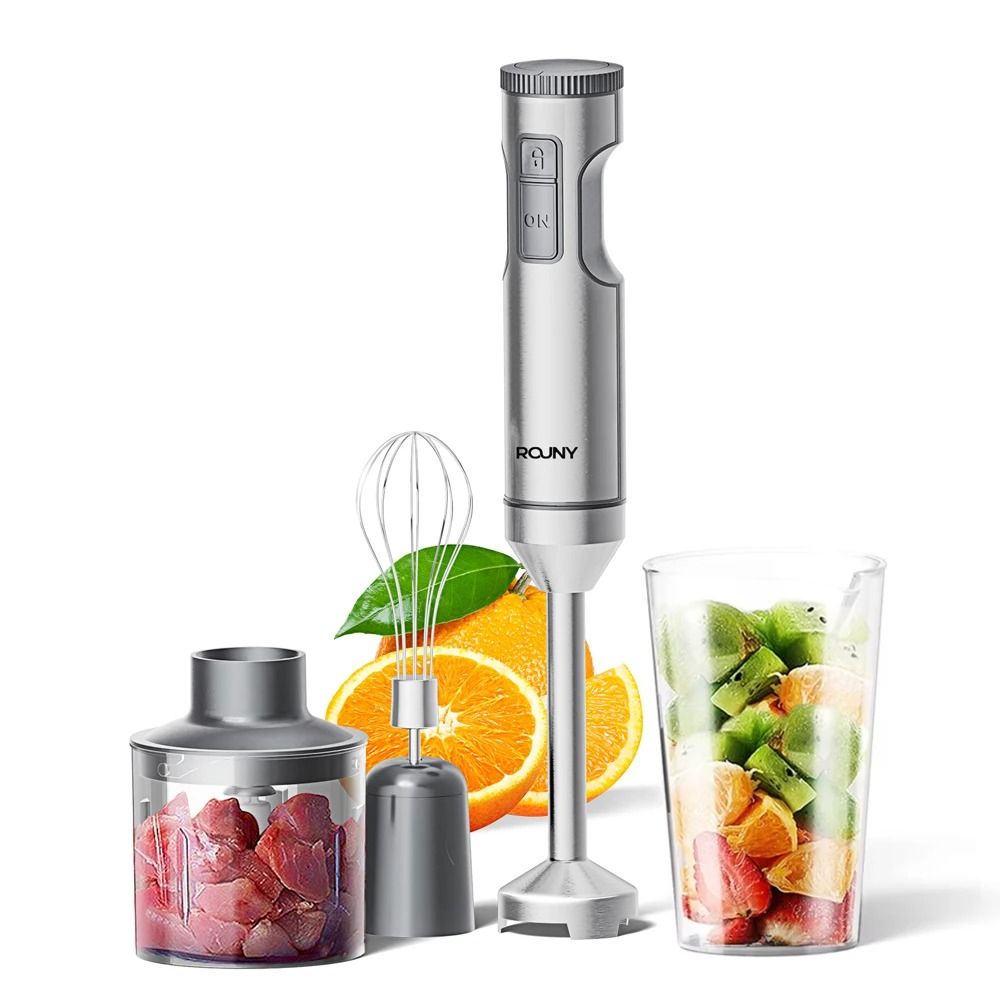 Hand Immersion Blender 1000W Stainless Steel Stick Mixer With Beaker Processor And Whisk 7