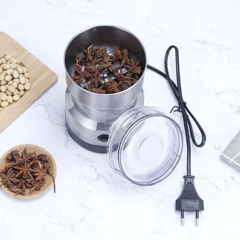 Mini Electric Grinder 300ml Stainless Steel Dry Food Coffee and Spice Pulverizer with 4 Blades
