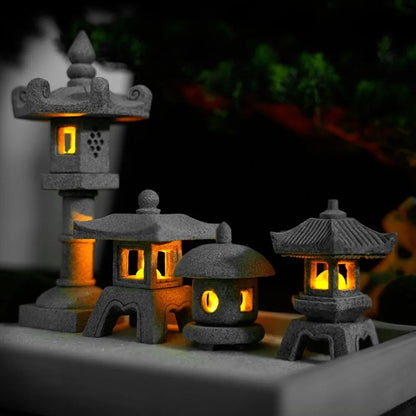 Serenity Mini Pagoda Lantern  Zen Garden Decor  Bonsai Landscape Statue 2