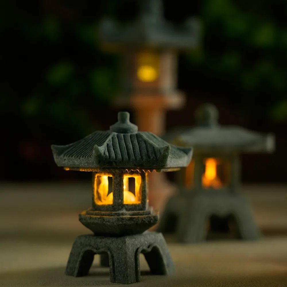 Serenity Mini Pagoda Lantern  Zen Garden Decor  Bonsai Landscape Statue 3