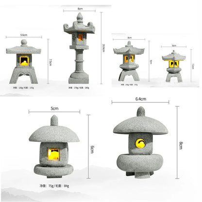Serenity Mini Pagoda Lantern  Zen Garden Decor  Bonsai Landscape Statue 1