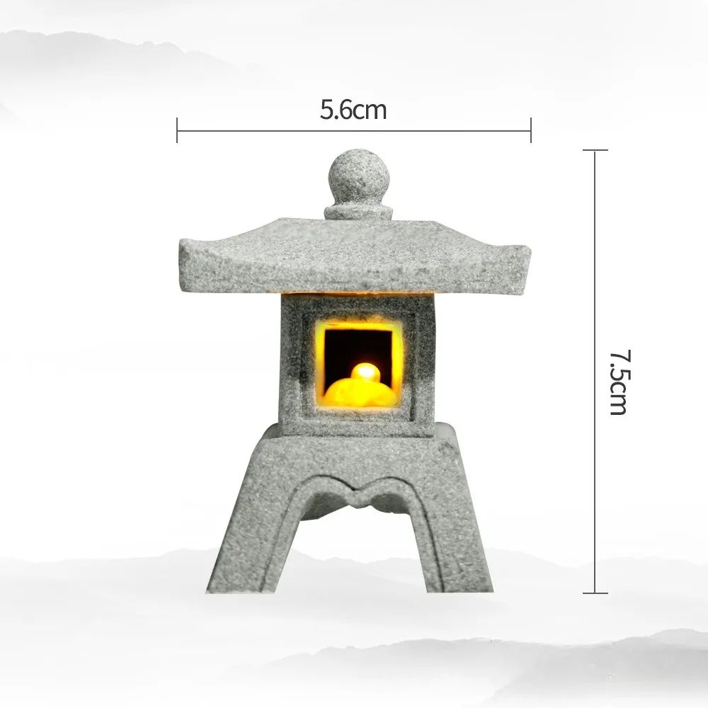 Serenity Mini Pagoda Lantern  Zen Garden Decor  Bonsai Landscape Statue 8