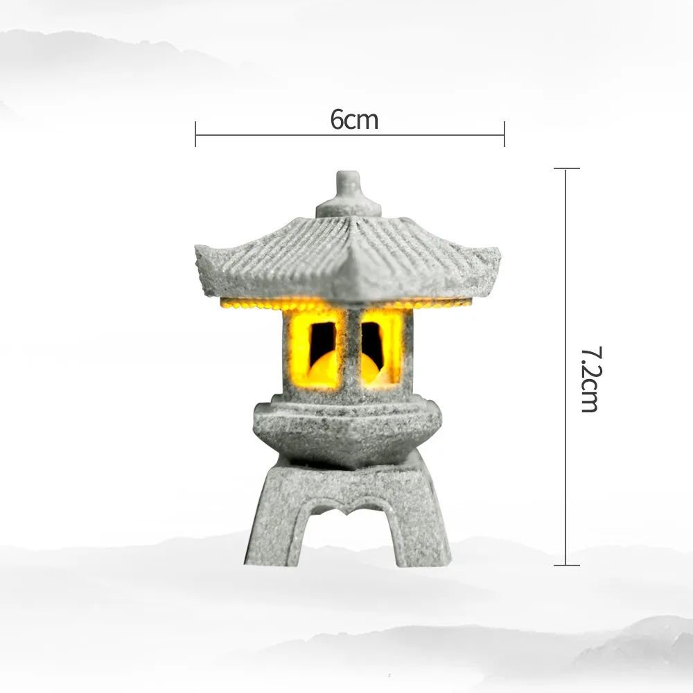 Serenity Mini Pagoda Lantern  Zen Garden Decor  Bonsai Landscape Statue 6