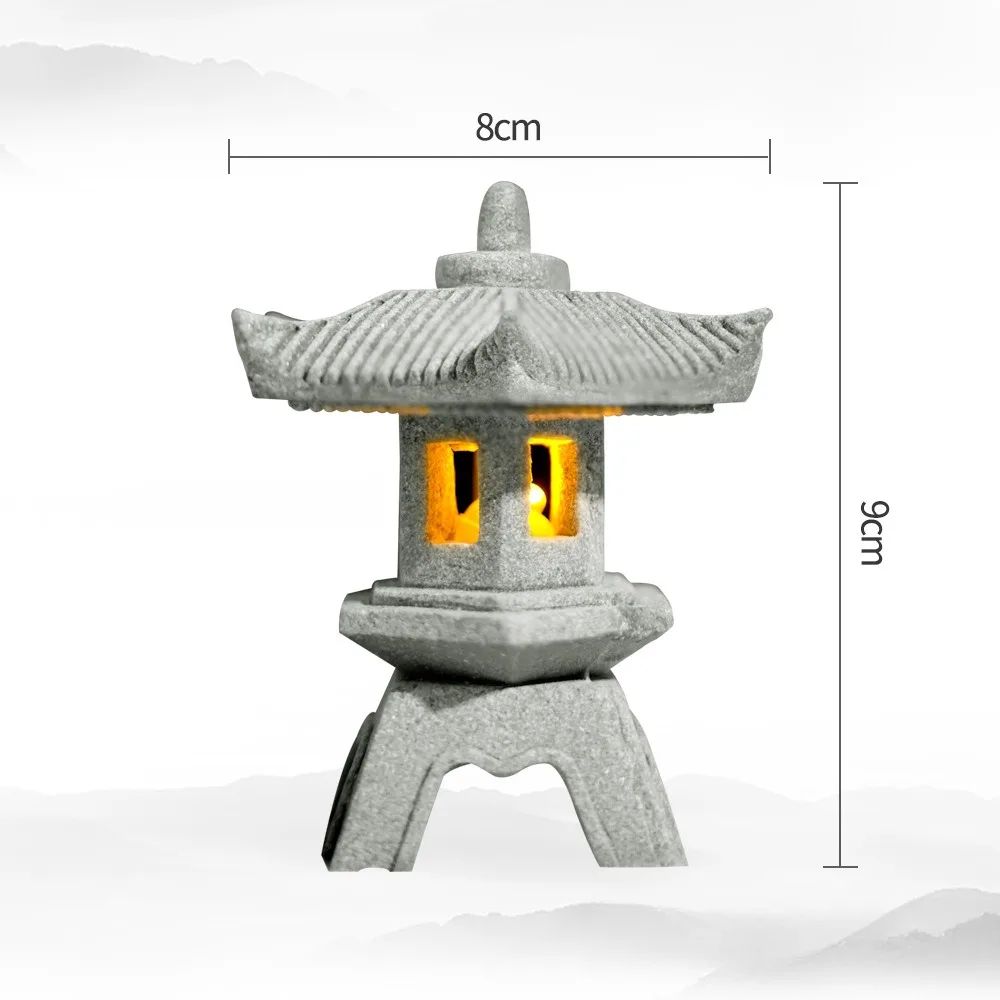 Serenity Mini Pagoda Lantern  Zen Garden Decor  Bonsai Landscape Statue 11
