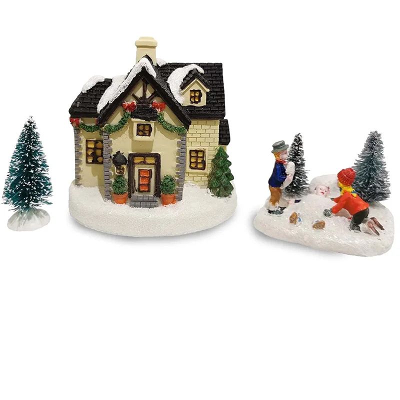 Classic Christmas Village Playing Kids Figurine Set  Collectible Holiday Scene Decor For Home  Fire 2