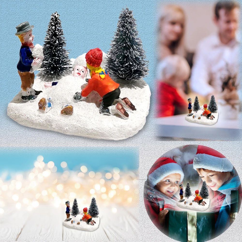 Classic Christmas Village Playing Kids Figurine Set  Collectible Holiday Scene Decor For Home  Fire 3