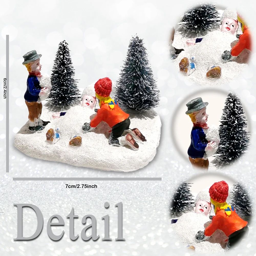 Classic Christmas Village Playing Kids Figurine Set  Collectible Holiday Scene Decor For Home  Fire 4