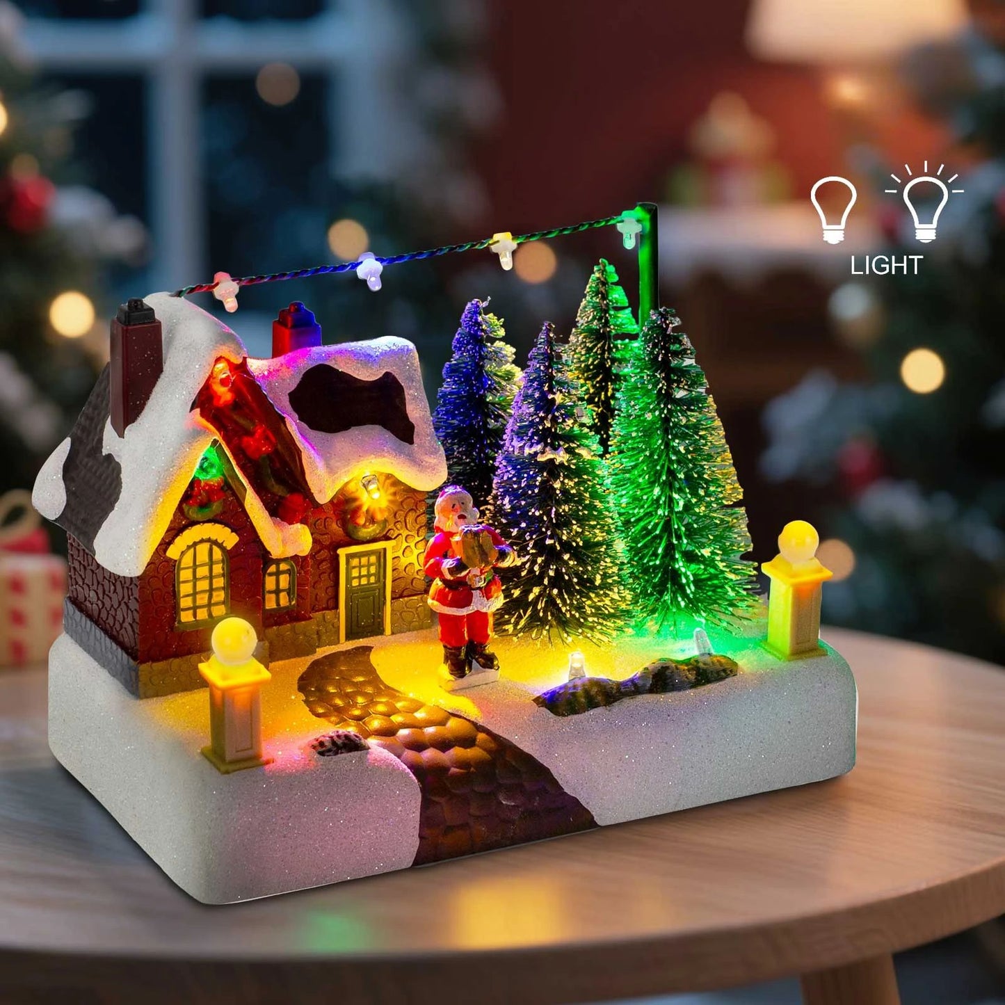 Cozy LightUp Christmas Village House  Festive Holiday Desk  Mantel Decor 3