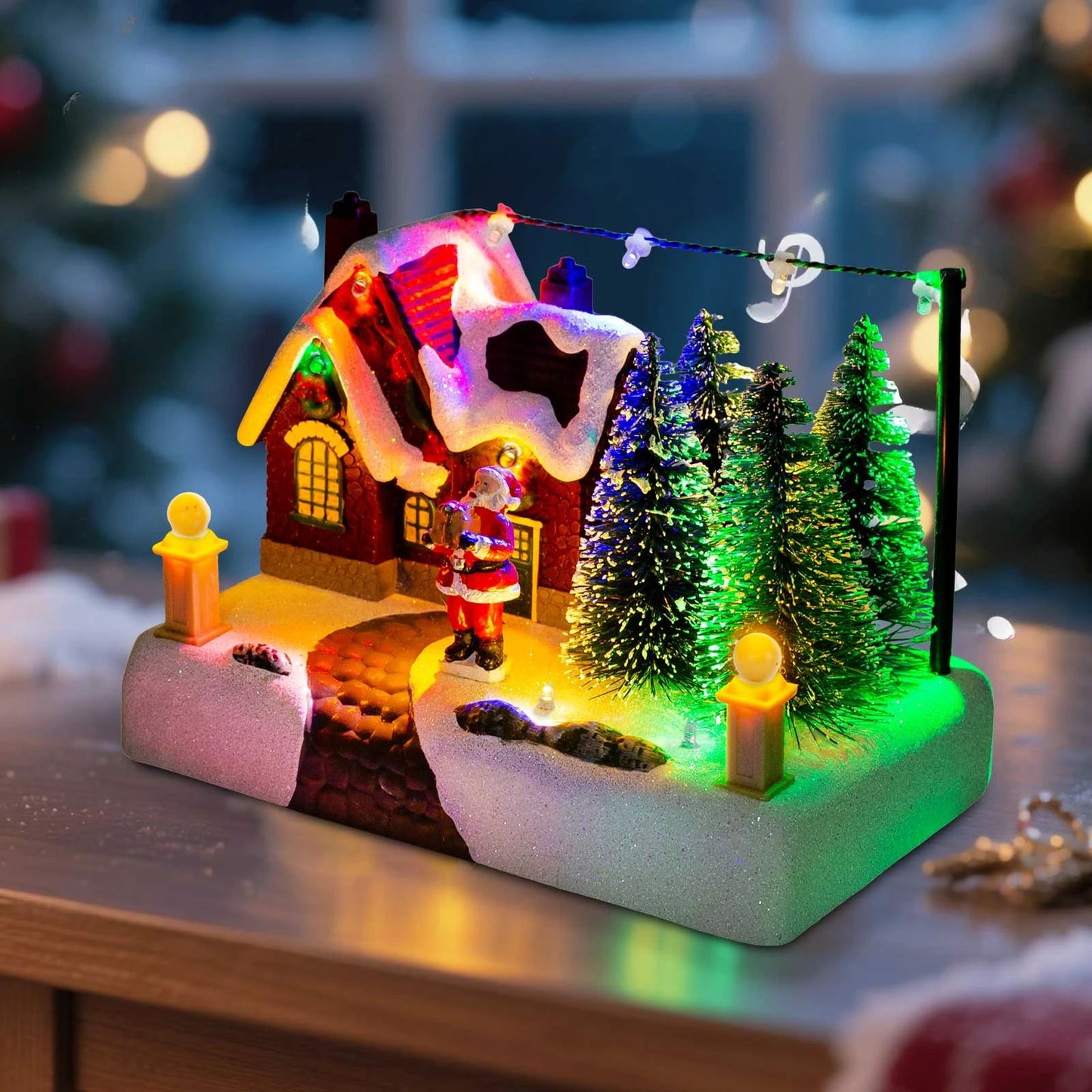 Cozy LightUp Christmas Village House  Festive Holiday Desk  Mantel Decor 4