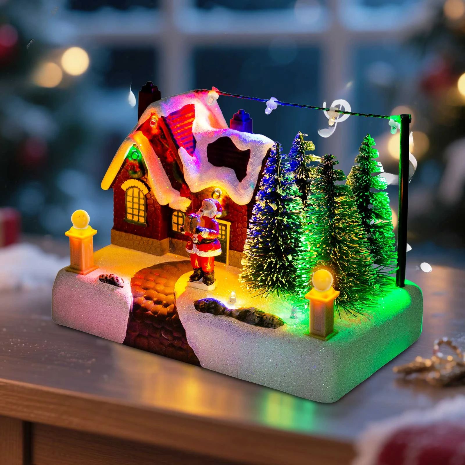 Cozy LightUp Christmas Village House  Festive Holiday Desk  Mantel Decor 4