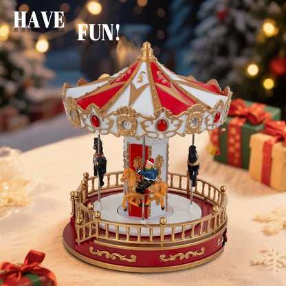 Cozy Christmas LED Musical Carousel  Animated Holiday Table Decoration 3
