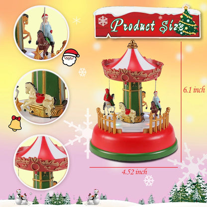 Holiday Carousel LED Music Box  LightUp Christmas Village Tabletop Decoration 1