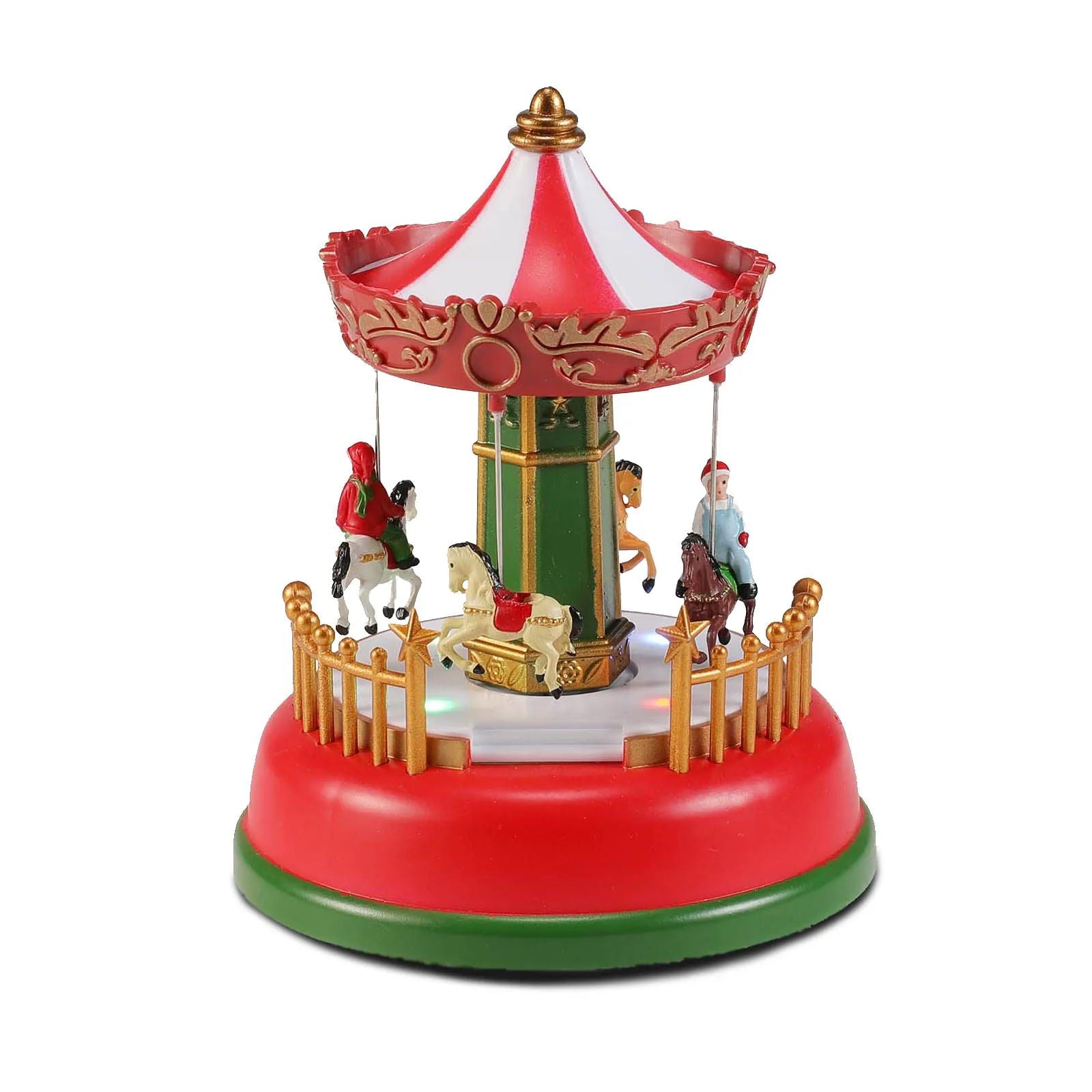 Holiday Carousel LED Music Box  LightUp Christmas Village Tabletop Decoration 2