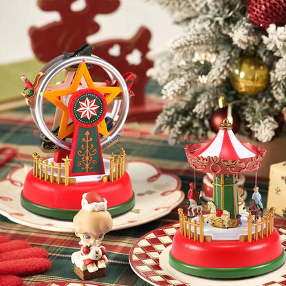 Holiday Carousel LED Music Box  LightUp Christmas Village Tabletop Decoration 3