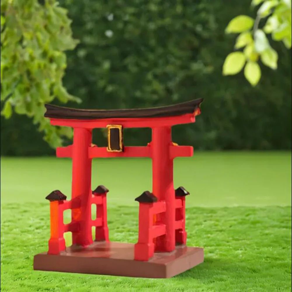 Mini Japanese Torii Gate Aquarium  Zen Garden Ornament 5