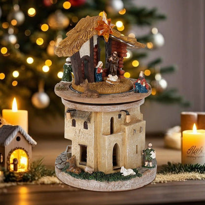 RadiantRotating Christmas Nativity Scene  Lighted  Musical Holy Family Manger Decoration 4