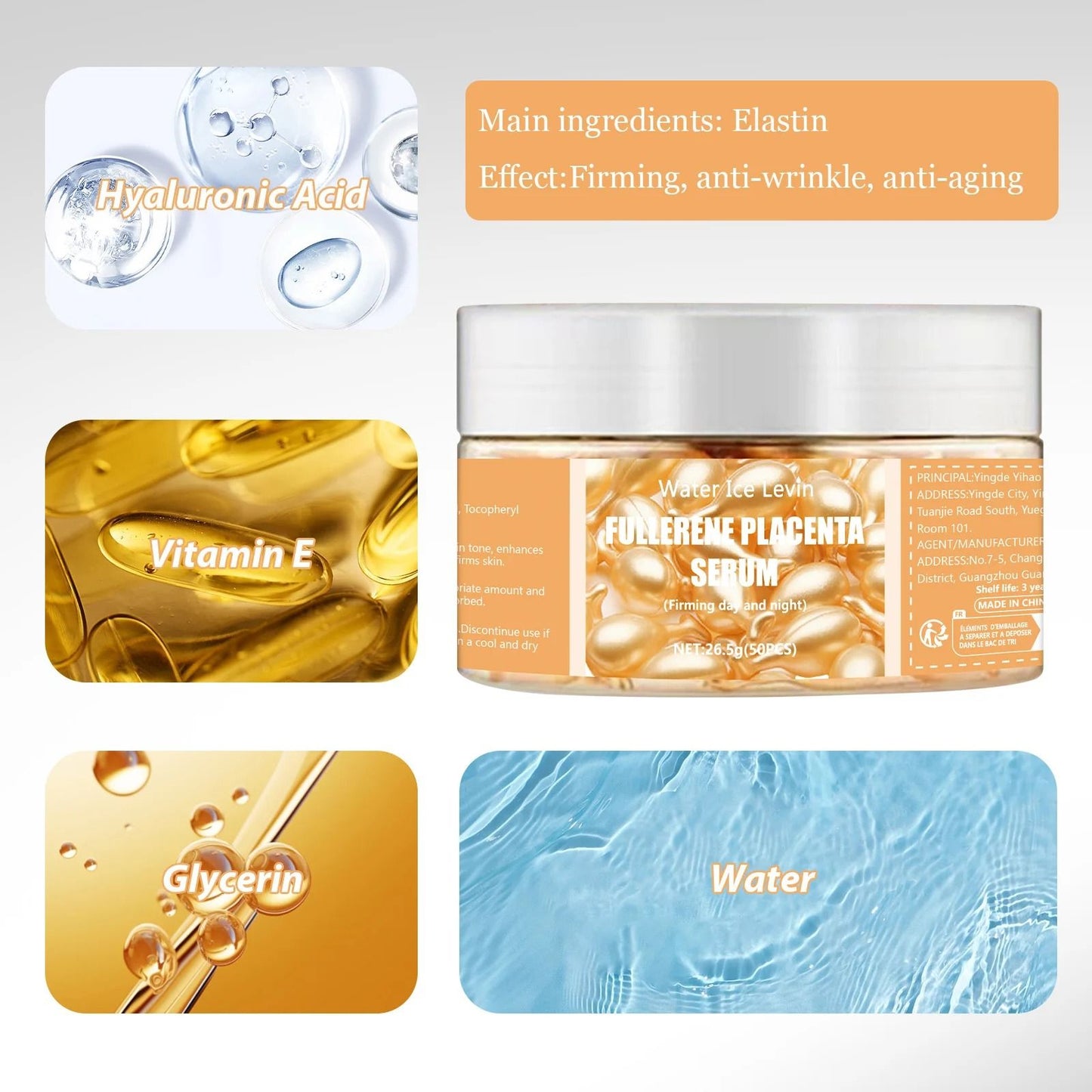 Collagen Capsule Serum For Anti Aging Firming And Hydrating Skin Care 50 Pack 2
