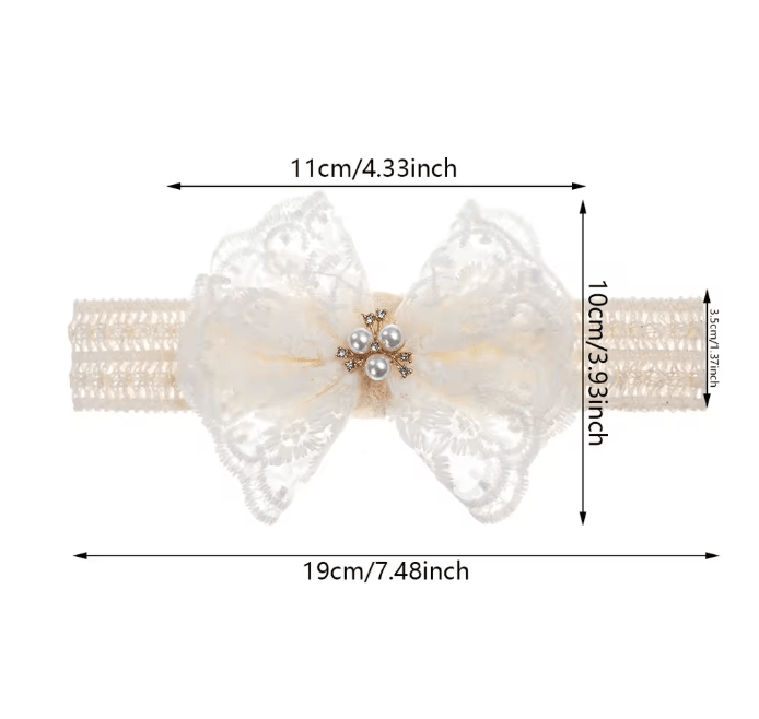 Lace Pearl Baby Headband 1