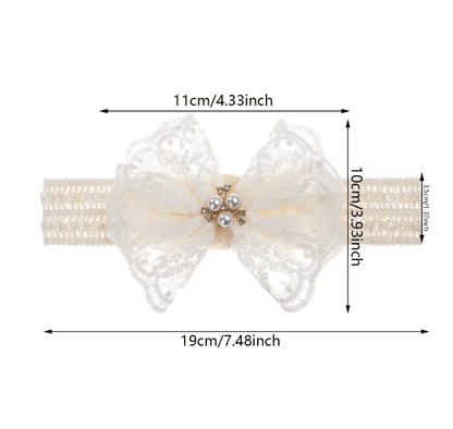 Lace Pearl Baby Headband 1
