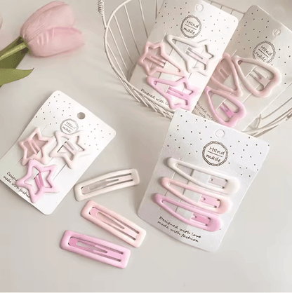 Frosted Star Mini Hair Clips Set