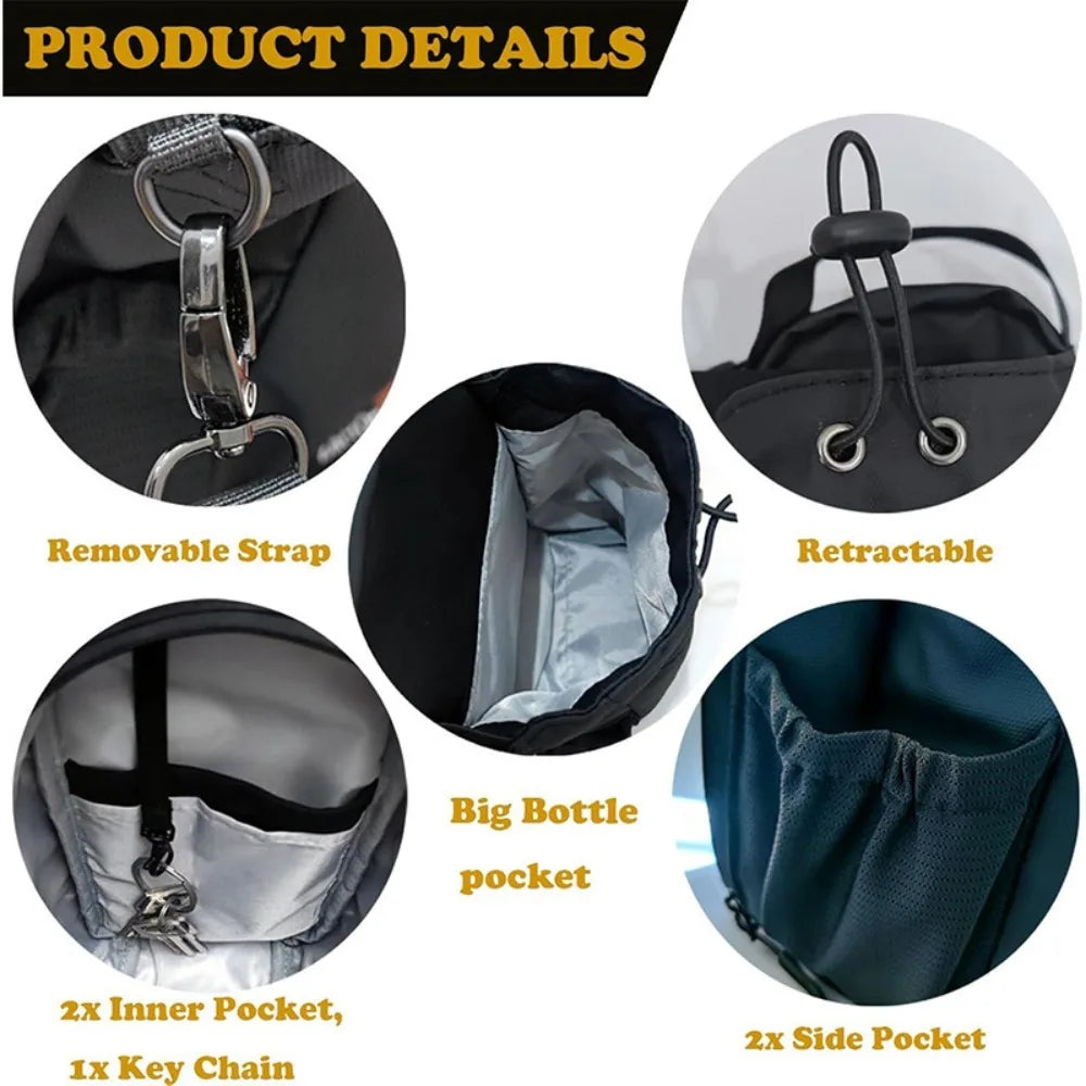 Portable Fitness Storage Gym Bag with Super Strong Magnetic for Water Bottle, Phone, Sports Accessories