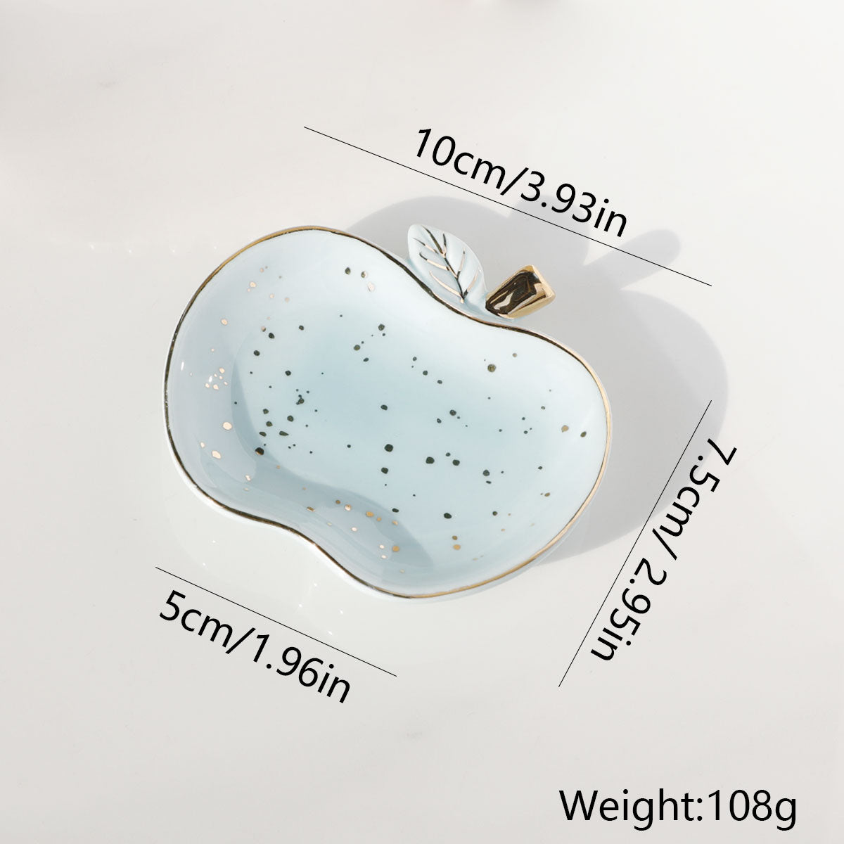 1pc Ceramic Apple Plate Jewelry Tray Ceramic Dish Ring And Necklace Holder For Home Decor 1