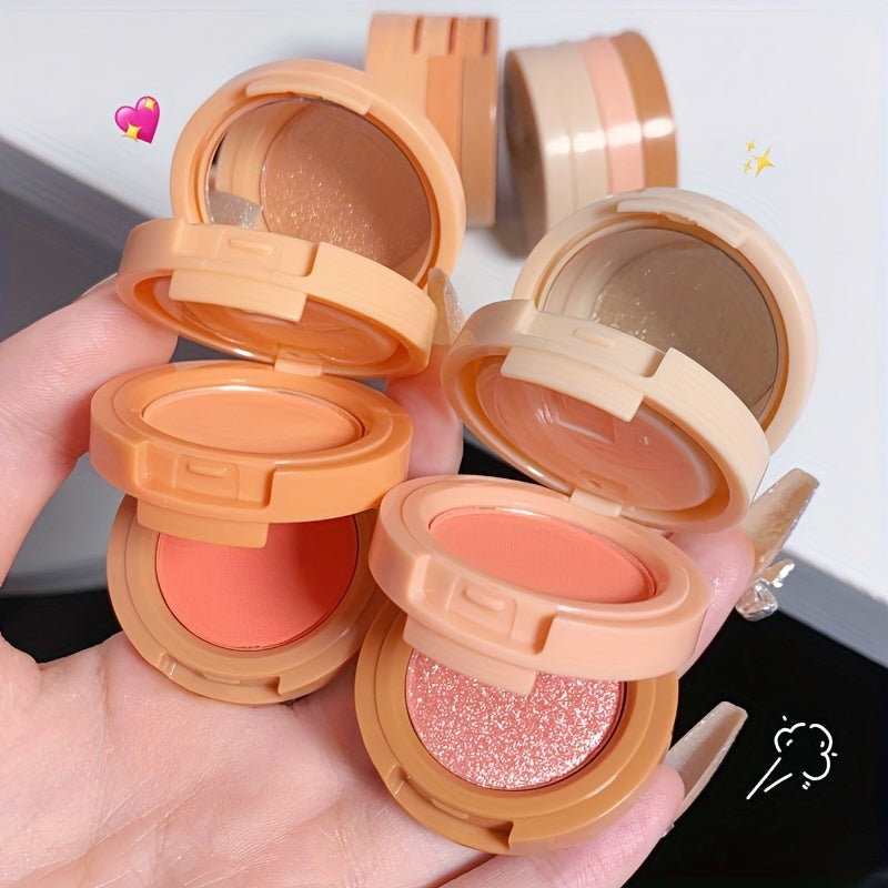 Matte And Pearlescent Texture Makeup Palette Glitter Blush Highlighter Contouring Palette 1