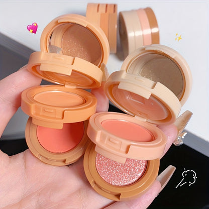 Matte And Pearlescent Texture Makeup Palette Glitter Blush Highlighter Contouring Palette 1