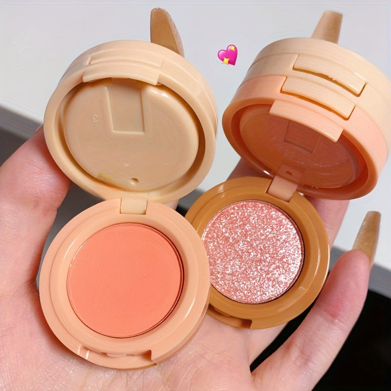 Matte And Pearlescent Texture Makeup Palette Glitter Blush Highlighter Contouring Palette 3