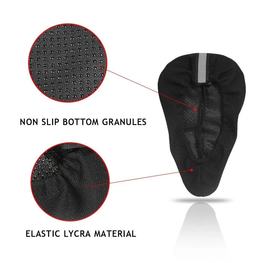 Bicycle Saddle 3D Soft Cycling Seat Cover Mountain Bike Breathable Cushion Thickened Sponge Pad 3