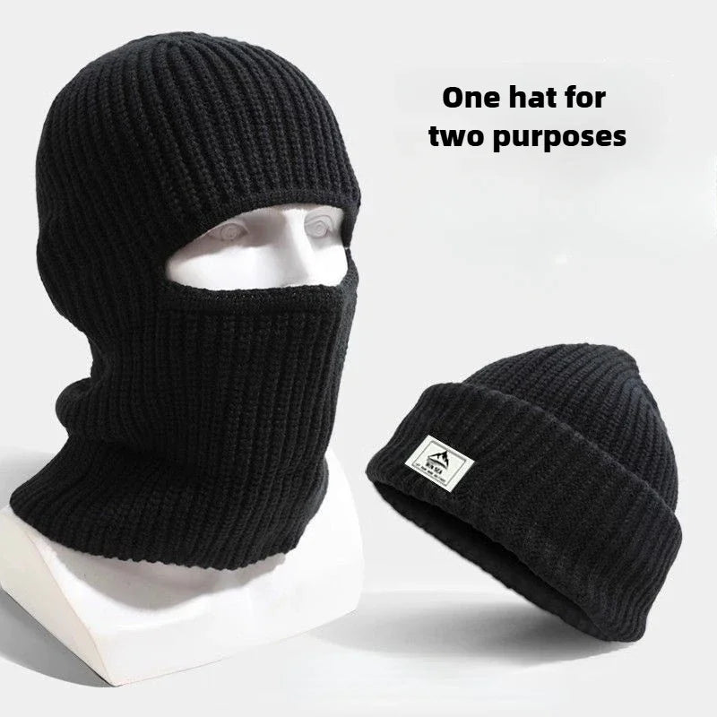 Windproof Winter Mask Beanies, Warm Knitted Balaclava Hats, Full Face Ski Bonnet Cycling Earmuffs Tactical Cap