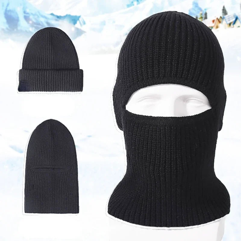 Windproof Winter Mask Beanies Warm Knitted Balaclava Hats Full Face Ski Bonnet Cycling Earmuffs Tac 2