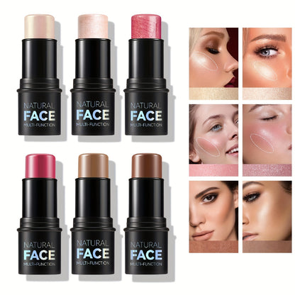 Non-greasy Cream Contour Stick Set with Highlighter Bronzer Blush Water-resistant Face Contouring Pen