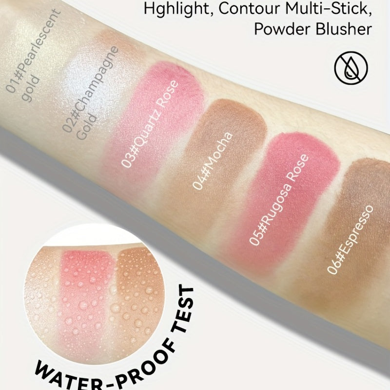 Nongreasy Cream Contour Stick Set With Highlighter Bronzer Blush Waterresistant Face Contouring Pen 1