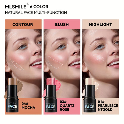 Nongreasy Cream Contour Stick Set With Highlighter Bronzer Blush Waterresistant Face Contouring Pen 3