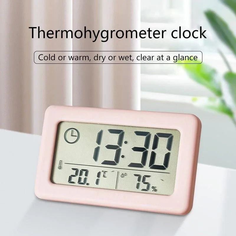 LargeDisplay Digital Clock Thermometer  Hygrometer  UltraThin Temperature  Humidity Monitor 2