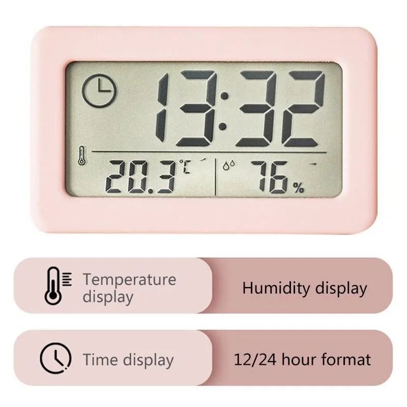 LargeDisplay Digital Clock Thermometer  Hygrometer  UltraThin Temperature  Humidity Monitor 4