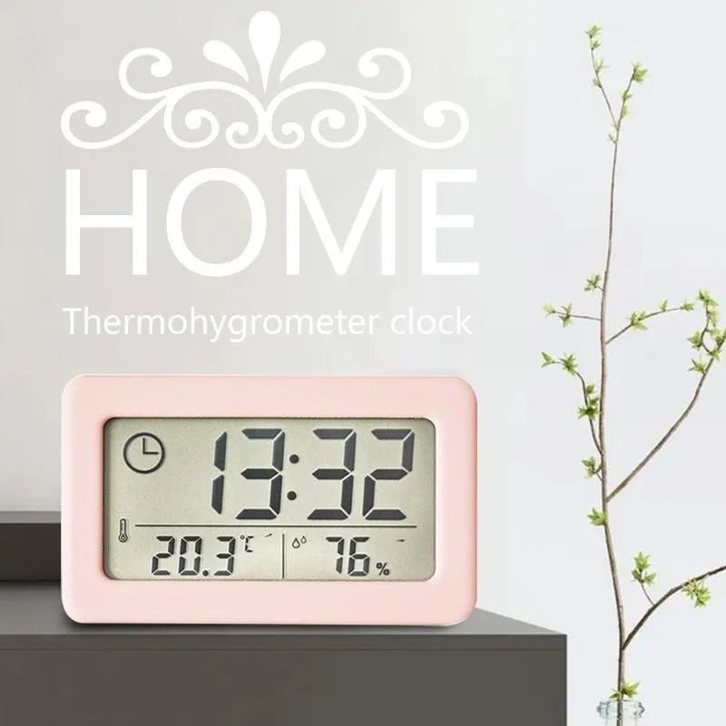 LargeDisplay Digital Clock Thermometer  Hygrometer  UltraThin Temperature  Humidity Monitor 5
