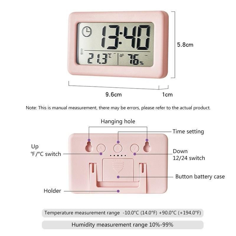 LargeDisplay Digital Clock Thermometer  Hygrometer  UltraThin Temperature  Humidity Monitor 1