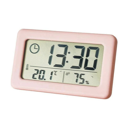 LargeDisplay Digital Clock Thermometer  Hygrometer  UltraThin Temperature  Humidity Monitor 9