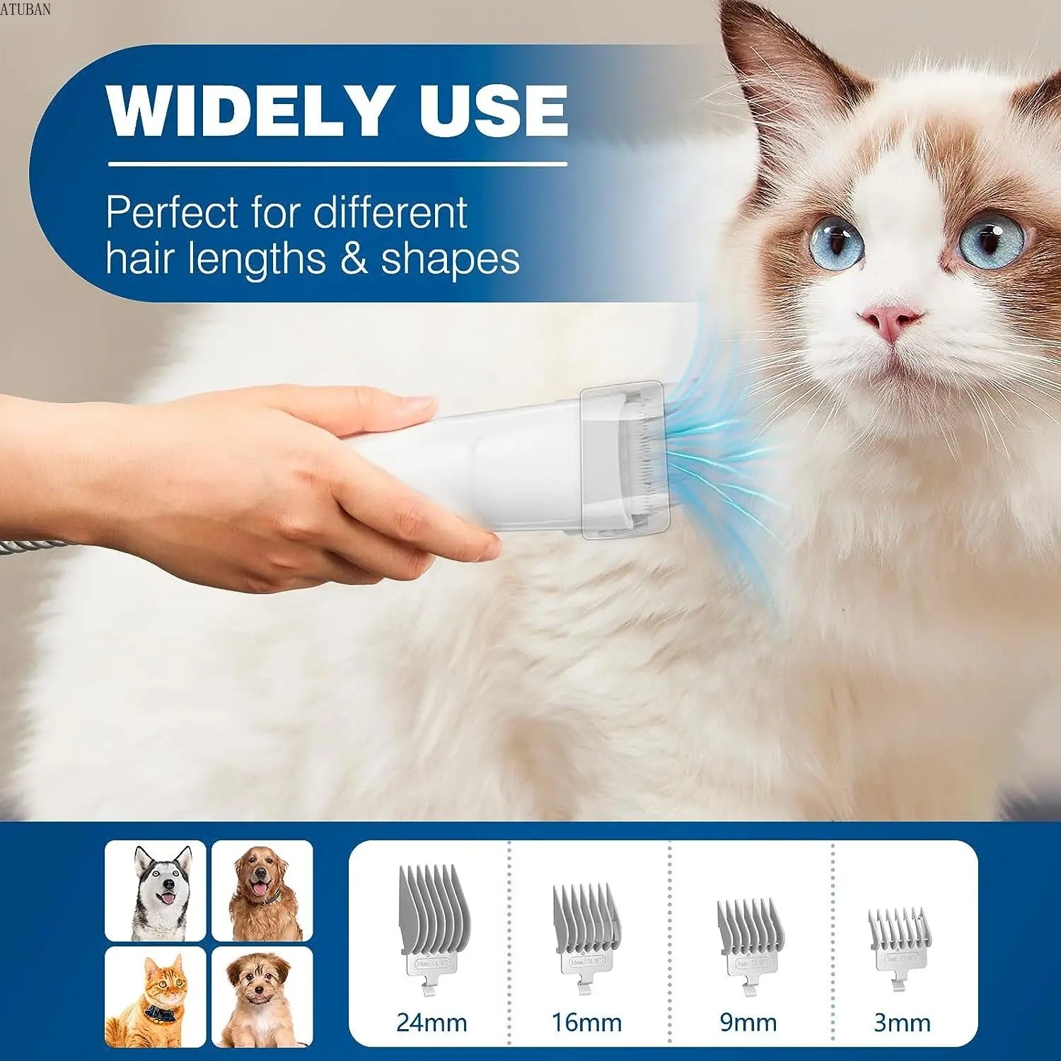 Pet Grooming Kit Dog Grooming Vacuum With High Capacity Large Pet Hair Dust Cup Vacuum Cleaner For  2