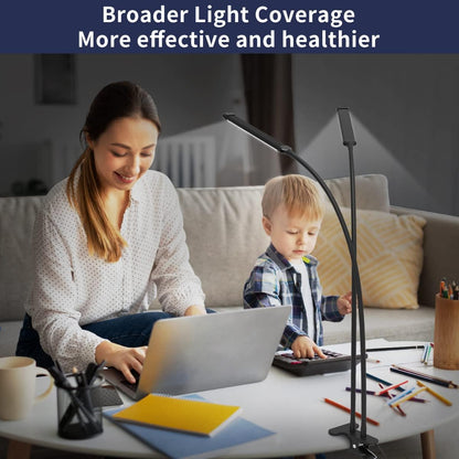 Clip-on Desk Lamp for Study, Lighting Modes, Flexible Gooseneck, Eye-Care Reading Lamp, USB Powered with Brightness