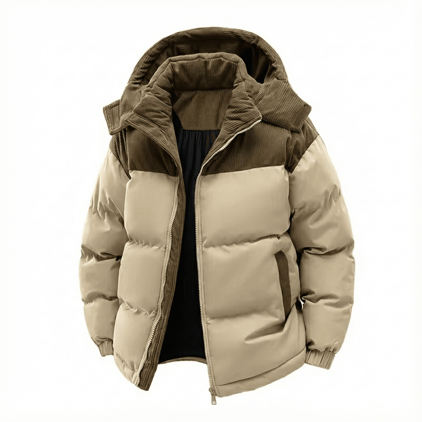 Casual Fashion Men Warm Outwear, Autumn Winter Hooded Removable Windbreak Jacket, Solid Parkas for Men