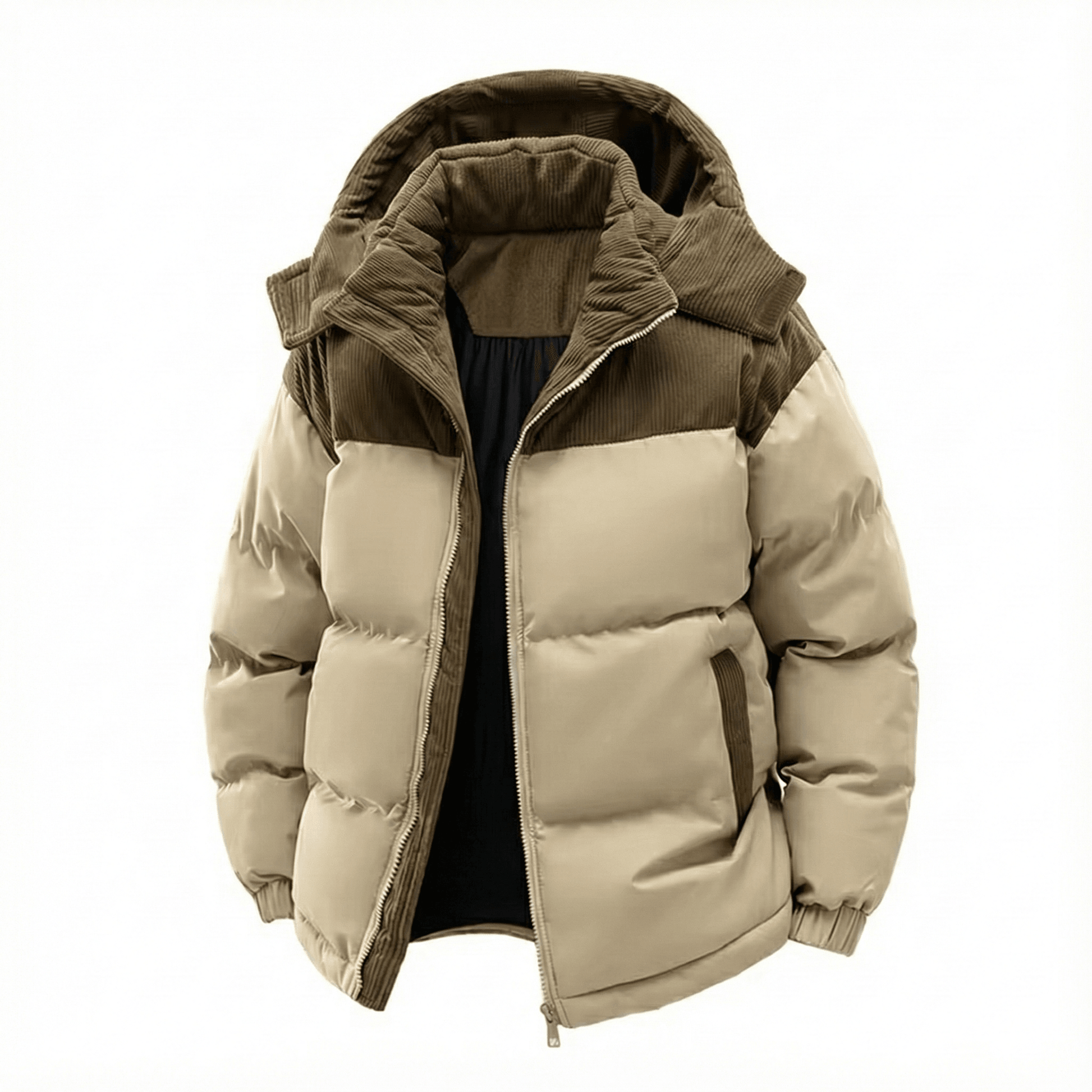 Casual Fashion Men Warm Outwear, Autumn Winter Hooded Removable Windbreak Jacket, Solid Parkas for Men