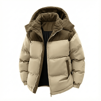 Casual Fashion Men Warm Outwear, Autumn Winter Hooded Removable Windbreak Jacket, Solid Parkas for Men