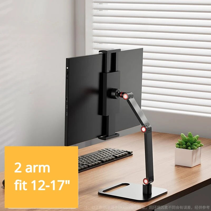 Adjustable  Swivel Monitor Stand Tablet Clamp Holder Compatible With 17 Tablets Portable Desktop St 2