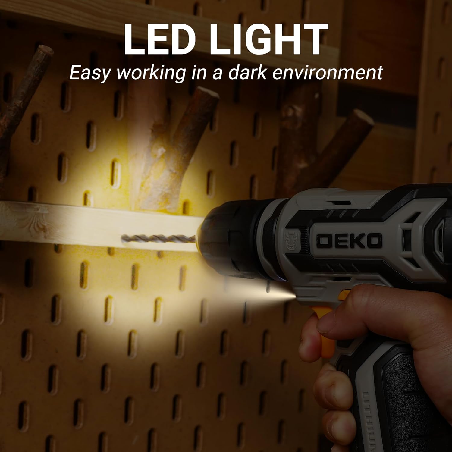 DEKO Cordless Drill Set With Rechargeable Battery Small Electric Drill With Keyless Chuck Portable  4