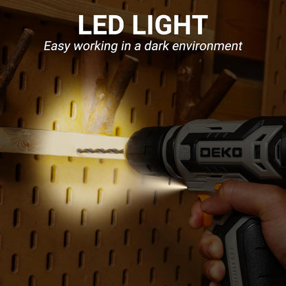 DEKO Cordless Drill Set With Rechargeable Battery Small Electric Drill With Keyless Chuck Portable  4