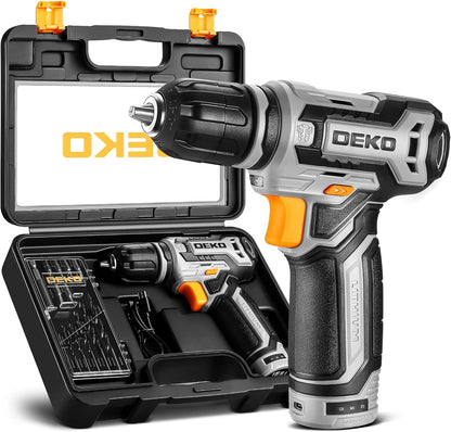 Cordless Drill Set with Rechargeable Battery, Small Electric Drill with Keyless Chuck, Portable Power Drill Tool